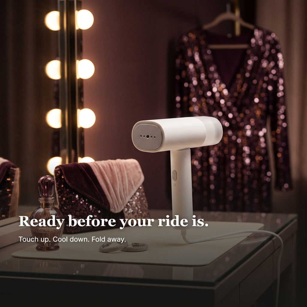 Drapelle Nomad on a vanity before a night out