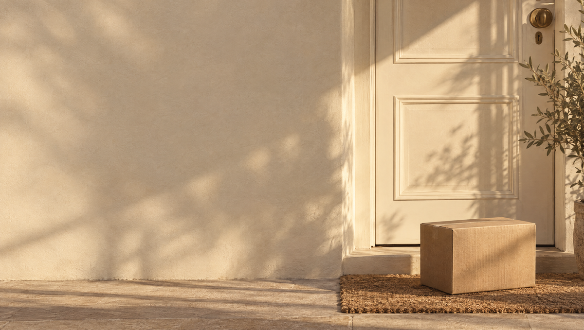 Parcel on a doormat