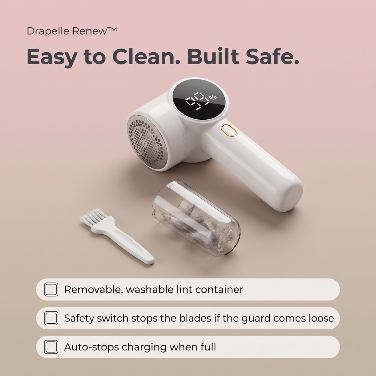 Drapelle Renew washable lint container and safety switch